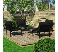 Conjunto de jardín con cojines, ideal para lounge al aire libre. Juego de mobiliario para jardín con asientos de PVC