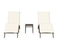 Conjunto de jardín Dalia 2 tumbonas + mesa Brown