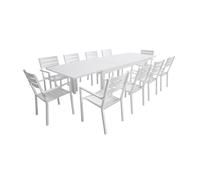 Conjunto de jardín extensible VENEZIA 180/300 en aluminio 10 plazas blanco
