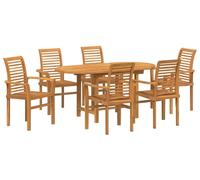 Conjunto de jardín - Juego de comedor - Juego de bistró - Juego de salones - Mueble de jardín - Madera de acacia maciza - Para 7 personas - Resistente a la intemperie