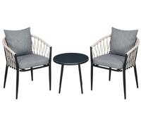 Conjunto de jardín - Juego de mesa para bistro - Conjunto para balcón - Grupo de asientos para 2 personas - Conjunto de lounge - 2 sillones con cojines