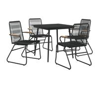 Conjunto de jardín Milán 4 sillas + mesa negro Black