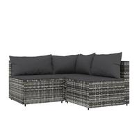 Conjunto De Jardín Millor 3 Piezas Negro Gris 57,5x126x126 Cm