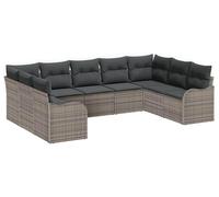 Conjunto de jardín modular con aspecto de ratán: sofá de esquina cómodo para exteriores con cojines de espuma