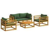 Conjunto de jardín modular de 5 piezas, color natural, fabricado en madera de acacia maciza