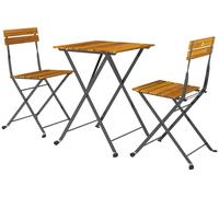 Conjunto de jardín Outsunny, de 3 piezas. Incluye una mesa plegable y dos sillas plegables