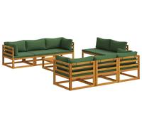 Conjunto de jardín para lounge de 9 piezas, modular, fabricado en madera maciza de acacia natural