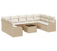 Conjunto de jardín para relajación - Juego de muebles de jardín - Banco de exterior - Conjunto modular para relajación - Banco de jardín en color beige crema