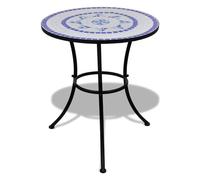 vidaXL Conjunto de jardín Salento 2 sillas y mesa Azul/Blanco
