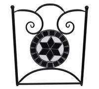 vidaXL Set de mesa y sillas de jardín 3 piezas baldosa cerámica blanco y negro