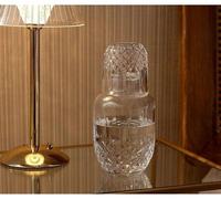 Conjunto de jarra para agua y vaso para beber Unyqoos® de 525 ml – Jarra de vidrio con vaso como tapa, elegante para dormitorios, baños y oficinas