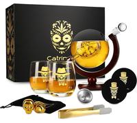Conjunto de jarra para whisky con diseño de calavera, 0,9 L, incluye 2 vasos, 2 posavasos, ideal para la barra