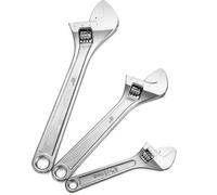 Conjunto de llaves ajustables Ibzoa®, de 3 piezas, fabricadas en acero cromo-vanadio, con boca ancha, 6", 8", 10". Ideales para talleres y trabajos de bricolaje