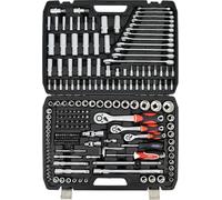 Conjunto de llaves Awtools, modelo 216EL, con medidas de 1/2", 3/8" y 1/4".