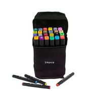 Conjunto de marcadores dobles genéricos, fino y cepillo de punta marcador, 5,51 x 3,94 x 6,3 pulgadas, diseño creativo de plumas, Sturdy Carrying Case incluido, Journal Pen Kit for Coloring and