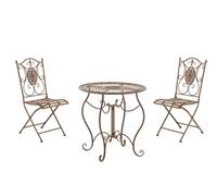 Conjunto de Mesa & 2 Sillas Plegables Aldeano Marrn antiguo
