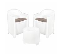 Ipae Progarden Conjunto de terraza Luna de 3 piezas blanco