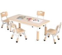 Conjunto de mesa infantil - Escritorio para niños - Mesa de juegos - Mueble para niños - Espacio de estudio - Altura ajustable
