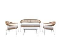 Conjunto de mesa, sofa y 2 sillones 100x55x45,68x69x75,138.69.75h cm