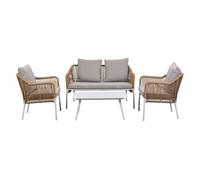 Conjunto de mesa. sofa y 2 sillones, 110x65x45,72x79x76, 146.79.76h cm