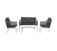 Conjunto de mesa sofa y 2 sillones 90x50x40,58x65x84,117x65x84h cm.