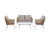 Conjunto de mesa. sofa y 2 sillones 90x50x40, 58x65x84, 117x65x84h cm