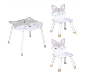 Conjunto de mesa suave y 2 sillas Douceur zorro Atmosphera