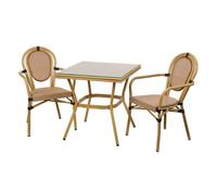 Conjunto de mesa y 2 sillas mesa:70x70x72.silla(2):55x58x88h cm.