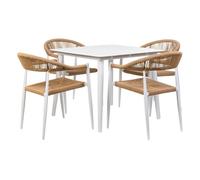 Conjunto de mesa y 4 sillas mesa:90x90x74.silla(4):56x60x78h cm.