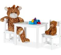 Conjunto de mesa y dos sillas blancas para niños, marca Relaxdays