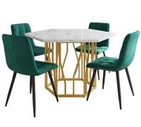 Conjunto de mesa y sillas para comedor - Juego de mesa y sillas - Mesa y sillas - Conjunto de mesa para cocina - Mesa de comedor con sillas - Encimera de mármol blanco