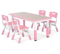 Conjunto de mesa y sillas para niños - Juego de muebles para niños - Mesa de juegos para niños - Escritorio infantil - Sillas para niños - Altura ajustable