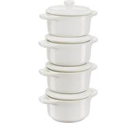 Conjunto de mini cazuelas Zwilling, 4 piezas, redondas, de cerámica, color blanco marfil