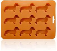Conjunto de moldes de silicona Ibenzoa® – 16 moldes flexibles, aptos para uso alimentario, para hielo, productos de repostería y proyectos de manualidades, 16 x 22 cm, color naranja, rango de temperat