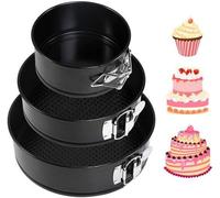 Conjunto de moldes desmontables Ibzenoa® de 3 piezas (22/18/11 cm) de acero inoxidable, con bases removibles y revestimiento antiadherente, ideal para tartas, quiches y cheesecakes