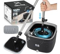 Conjunto de mopa giratoria SolidKeus con función de centrifugado de 360° y cabezales de microfibra