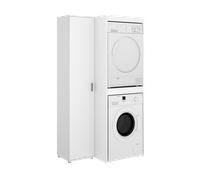 CONJUNTO DE MUEBLE ALTO PARA LAVADORA Y SECADORA CON ALMACENAJE 190x102,3x62cm White