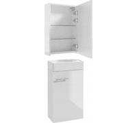 Conjunto de mueble de baño con lavabo de 60x40 + mueble de baño con espejo de 40x60, modelo Napoli