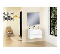 Conjunto de mueble de baño Sagano con espejo Led Lisbeth (Ancho: 80 cm, Blanco, 3 pzs.)