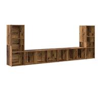 Conjunto De Mueble De Tv 4 Pcs Madera Vieja 37 X 35 X 107 Cm Vidaxl