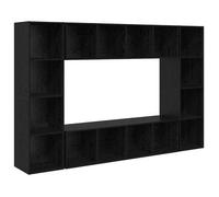 Conjunto De Mueble De Tv 4 Pcs Negro 37 X 37 X 142,5 Cm Vidaxl