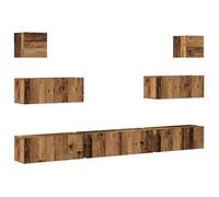 Conjunto De Mueble De Tv 7 Piezas Montado La Pared Madera Vieja Vidaxl