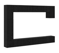 Conjunto De Mueble De Tv 9 Pcs Roble Negro Madera Contrachapada Vidaxl