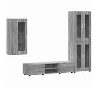 vidaXL Juego de tres armarios de TV FLORIN, color gris Sonoma, fabricados en material de madera