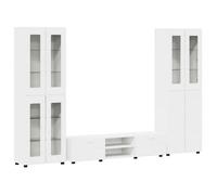 vidaXL Juego de tres armarios de TV FLORIN, color blanco, fabricados en material de madera