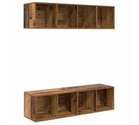 Conjunto De Mueble De Tv Montaje En La Pared 3 Pcs Madera Vieja Vidaxl