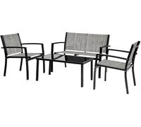 Conjunto de muebles bajos de jardín "lino" - 4 plazas - gris