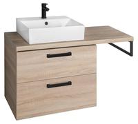 Conjunto de muebles de baño Aqualine VEGA, con un ancho de 125 cm, en acabado roble platino