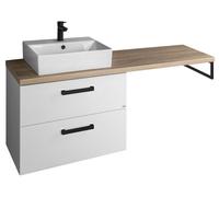 Conjunto de muebles de baño Aqualine VEGA, con un ancho de 145 cm, color blanco/roble platino