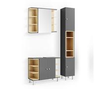 Conjunto De Muebles De Baño Aquis 3 Partes, Con Mueble Alto Vicco